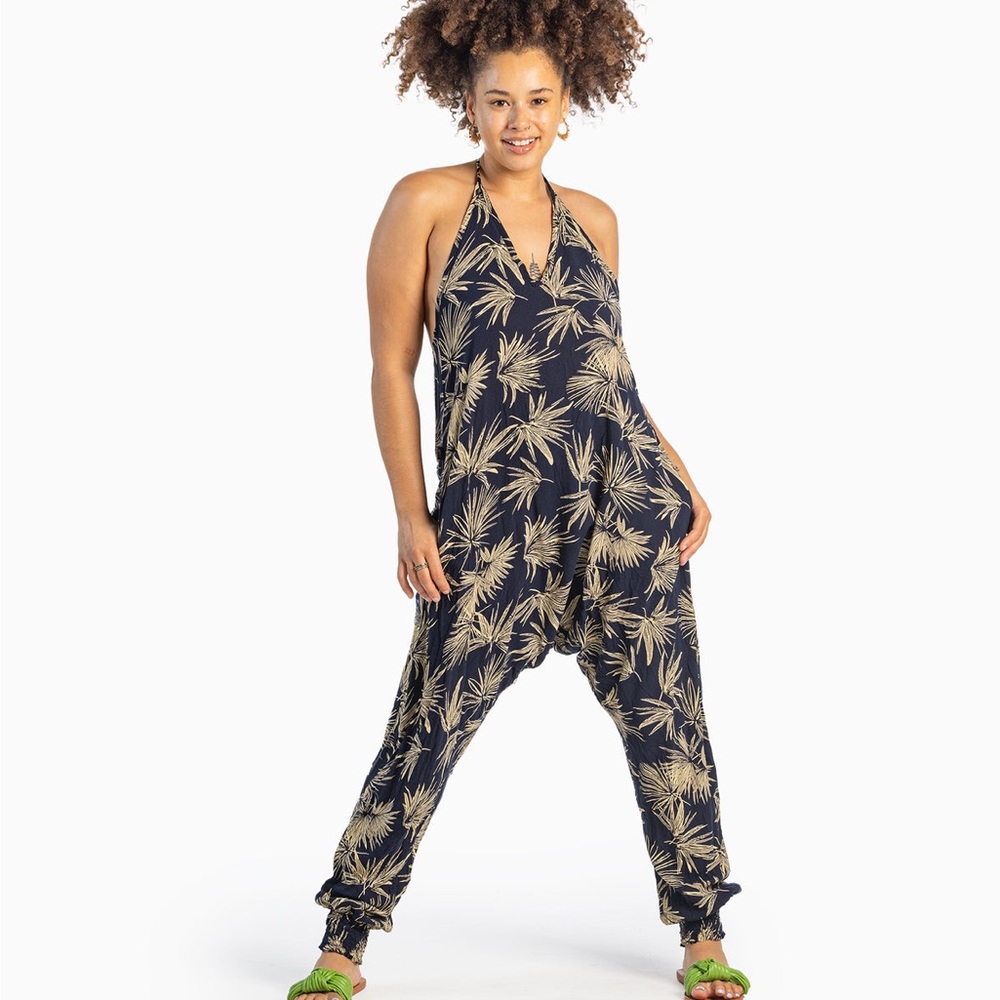 Buddha Pants “Savannah” Red And White Boho Jumpsu… - image 2